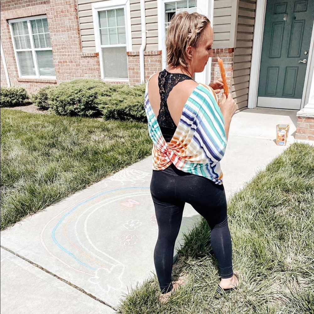 Multi colored open back top!